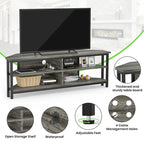 Meuble TV d'angle en bois de ferme avec prise de courant, meuble de divertissement peu encombrant, console TV multimédia