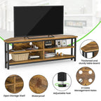 Meuble TV d'angle en bois de ferme avec prise de courant, meuble de divertissement peu encombrant, console TV multimédia