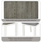 Ensemble table et chaises de salle à manger rétro 7 pièces pour 6 personnes - Table extensible et 6 chaises rembourrées
