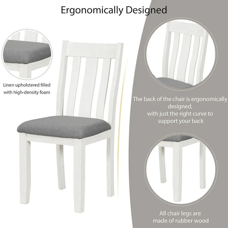 Ensemble table et chaises de salle à manger rétro 7 pièces pour 6 personnes - Table extensible et 6 chaises rembourrées