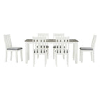 Ensemble table et chaises de salle à manger rétro 7 pièces pour 6 personnes - Table extensible et 6 chaises rembourrées