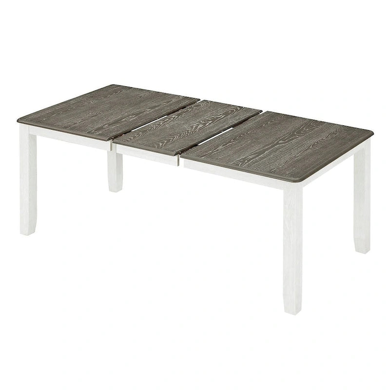 Ensemble table et chaises de salle à manger rétro 7 pièces pour 6 personnes - Table extensible et 6 chaises rembourrées