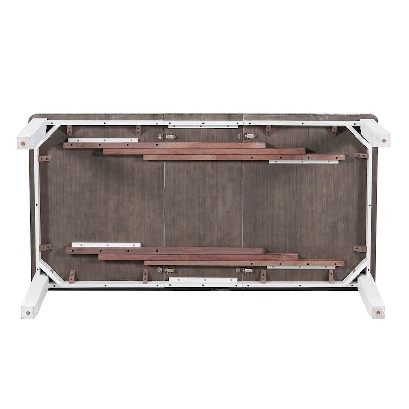 Ensemble table et chaises de salle à manger rétro 7 pièces pour 6 personnes - Table extensible et 6 chaises rembourrées