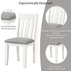 Ensemble table et chaises de salle à manger rétro 7 pièces pour 6 personnes - Table extensible et 6 chaises rembourrées