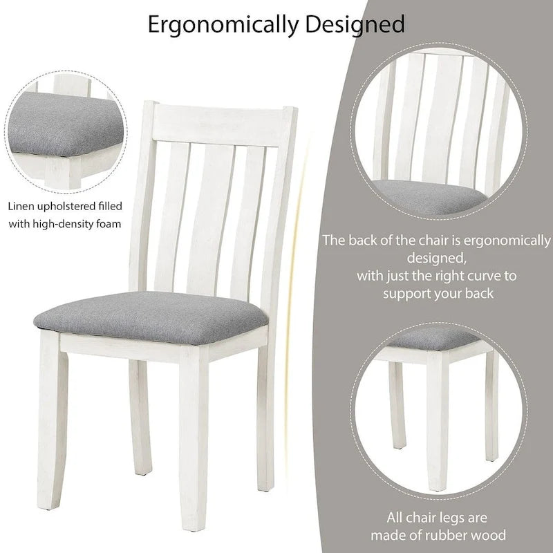 Ensemble table et chaises de salle à manger rétro 7 pièces pour 6 personnes - Table extensible et 6 chaises rembourrées