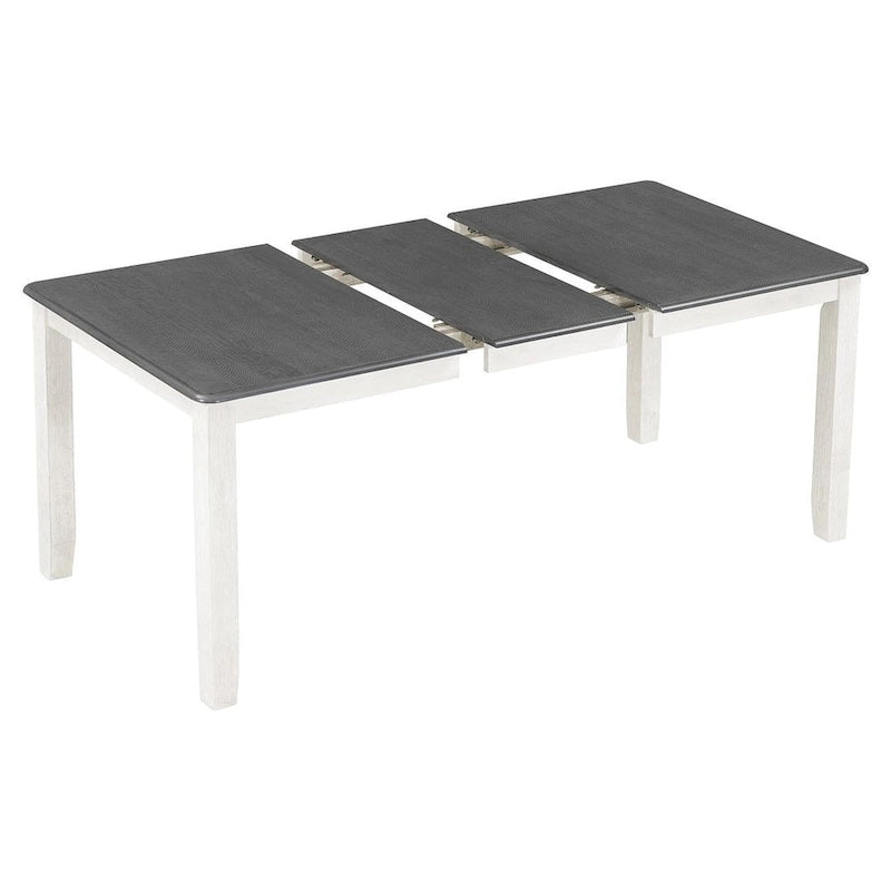 Ensemble table et chaises de salle à manger rétro 7 pièces pour 6 personnes - Table extensible et 6 chaises rembourrées