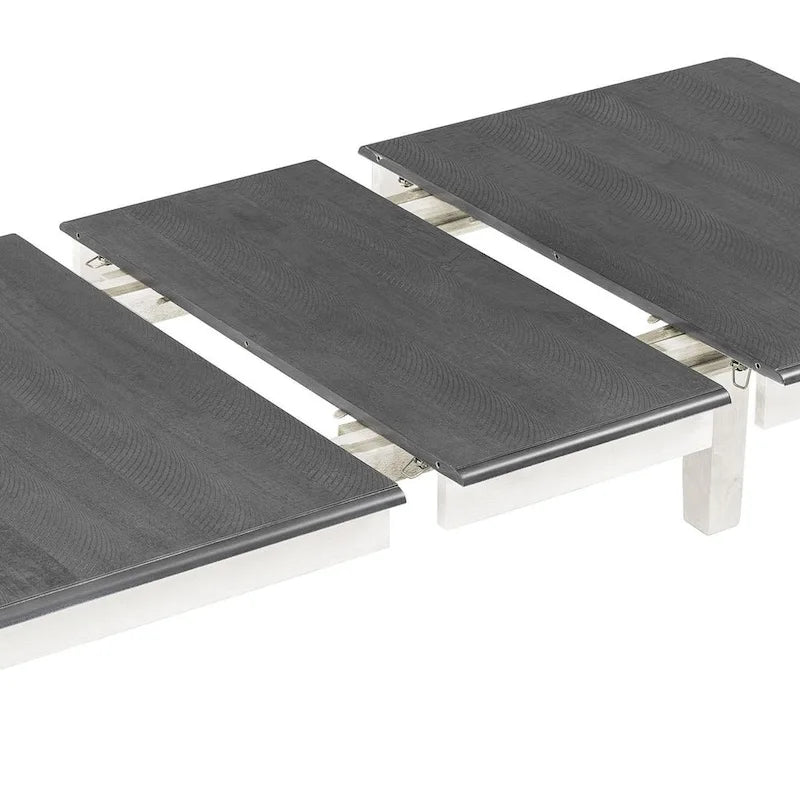 Ensemble table et chaises de salle à manger rétro 7 pièces pour 6 personnes - Table extensible et 6 chaises rembourrées