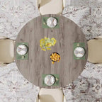 Table de salle à manger ronde pour 4-6 personnes, Table de cuisine noire de 120 cm