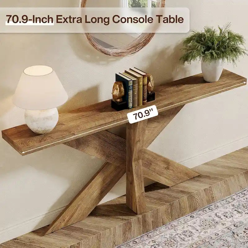 Console de canapé de ferme extra longue de 70,9 po pour entrée ou couloir