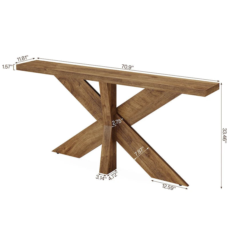 Console de canapé de ferme extra longue de 70,9 po pour entrée ou couloir