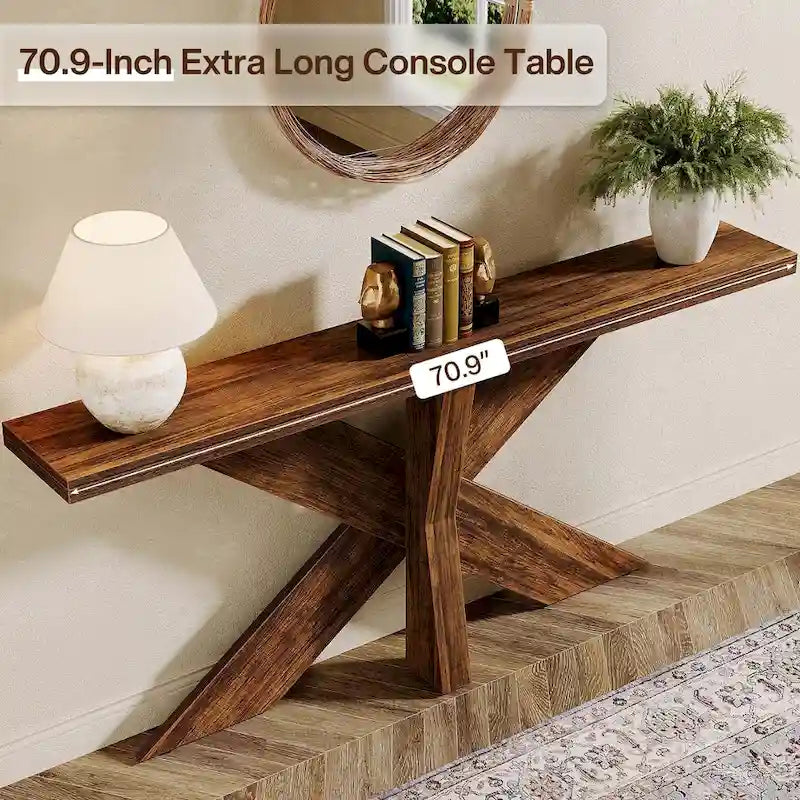 Console de canapé de ferme extra longue de 70,9 po pour entrée ou couloir
