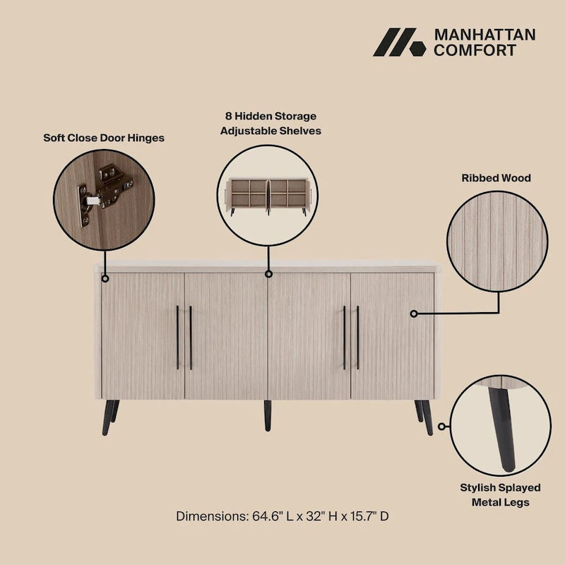 Buffet Manhattan Comfort Mid Century Modern Jodie 64,6 pouces