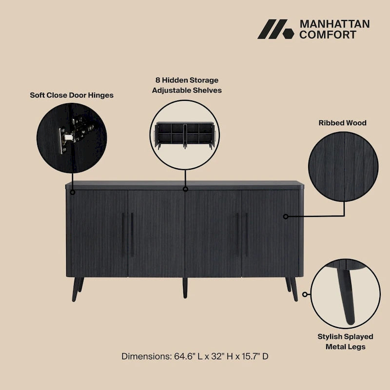 Buffet Manhattan Comfort Mid Century Modern Jodie 64,6 pouces