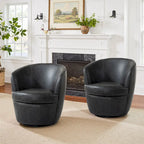 Fauteuil d'appoint pivotant moderne en cuir, fauteuil baquet rembourré