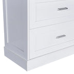 Meuble de Rangement Haut pour Salle de Bain, Meuble avec Deux Portes et Tiroirs, Étagère Réglable, Panneau MDF, Blanc