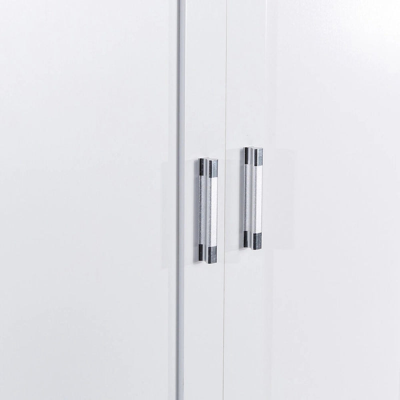 Meuble de Rangement Haut pour Salle de Bain, Meuble avec Deux Portes et Tiroirs, Étagère Réglable, Panneau MDF, Blanc