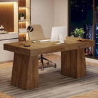 Bureau de direction 55 pouces pour bureau à domicile, bureau d'ordinateur en bois, poste de travail professionnel