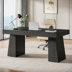 Bureau de direction 55 pouces pour bureau à domicile, bureau d'ordinateur en bois, poste de travail professionnel