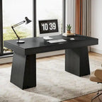 Bureau de direction 55 pouces pour bureau à domicile, bureau d'ordinateur en bois, poste de travail professionnel