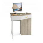Bureau d'ordinateur d'angle en bois/métal avec 4 tiroirs