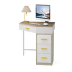 Bureau d'ordinateur d'angle en bois/métal avec 4 tiroirs