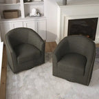 Ensemble de 2 chaises d'appoint pivotantes rembourrées avec clous décoratifs
