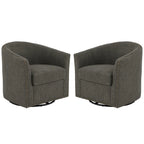 Ensemble de 2 chaises d'appoint pivotantes rembourrées avec clous décoratifs