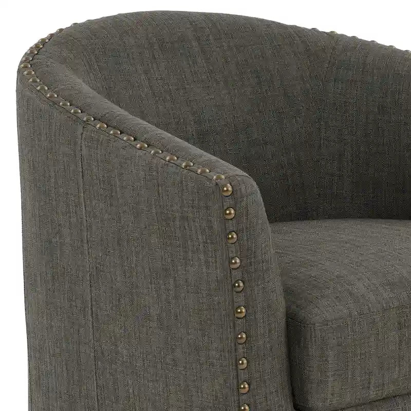 Ensemble de 2 chaises d'appoint pivotantes rembourrées avec clous décoratifs