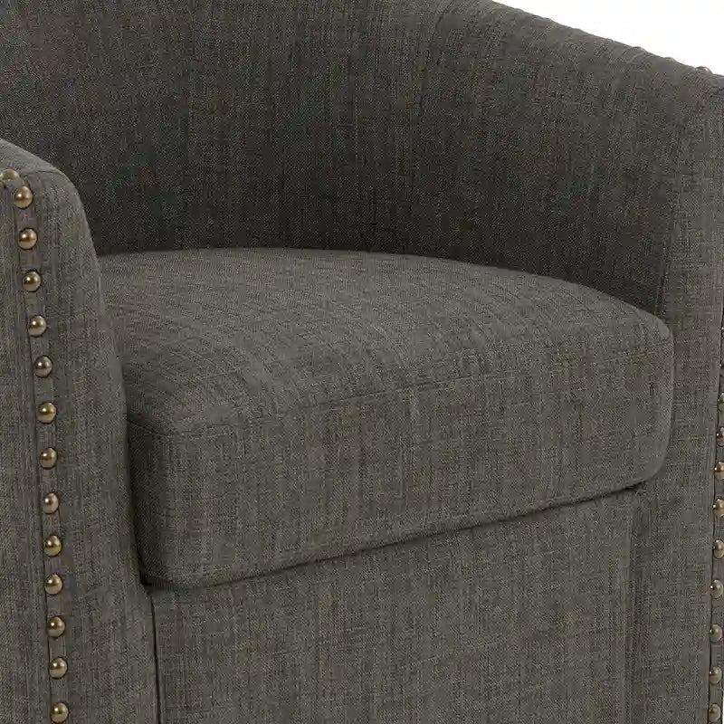 Ensemble de 2 chaises d'appoint pivotantes rembourrées avec clous décoratifs