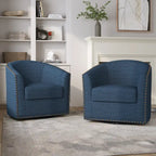 Ensemble de 2 chaises d'appoint pivotantes rembourrées avec clous décoratifs