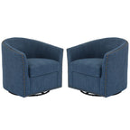 Ensemble de 2 chaises d'appoint pivotantes rembourrées avec clous décoratifs