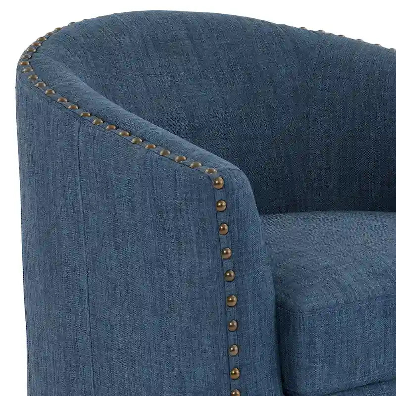 Ensemble de 2 chaises d'appoint pivotantes rembourrées avec clous décoratifs
