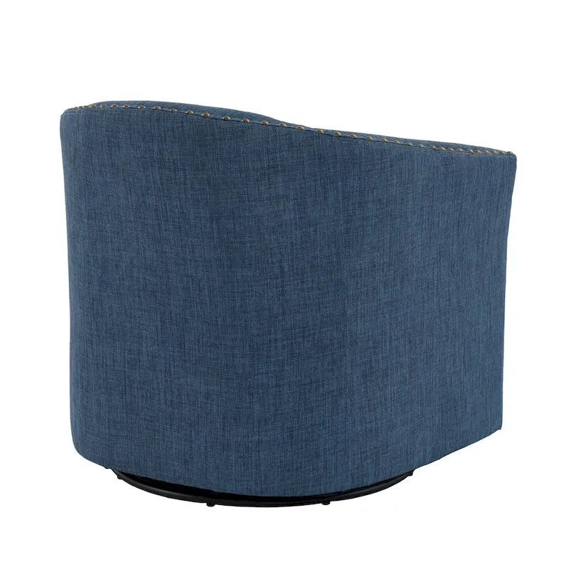 Ensemble de 2 chaises d'appoint pivotantes rembourrées avec clous décoratifs