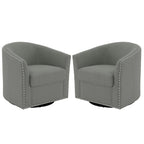 Ensemble de 2 chaises d'appoint pivotantes rembourrées avec clous décoratifs