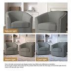 Ensemble de 2 chaises d'appoint pivotantes rembourrées avec clous décoratifs