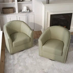 Ensemble de 2 chaises d'appoint pivotantes rembourrées avec clous décoratifs