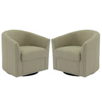 Ensemble de 2 chaises d'appoint pivotantes rembourrées avec clous décoratifs