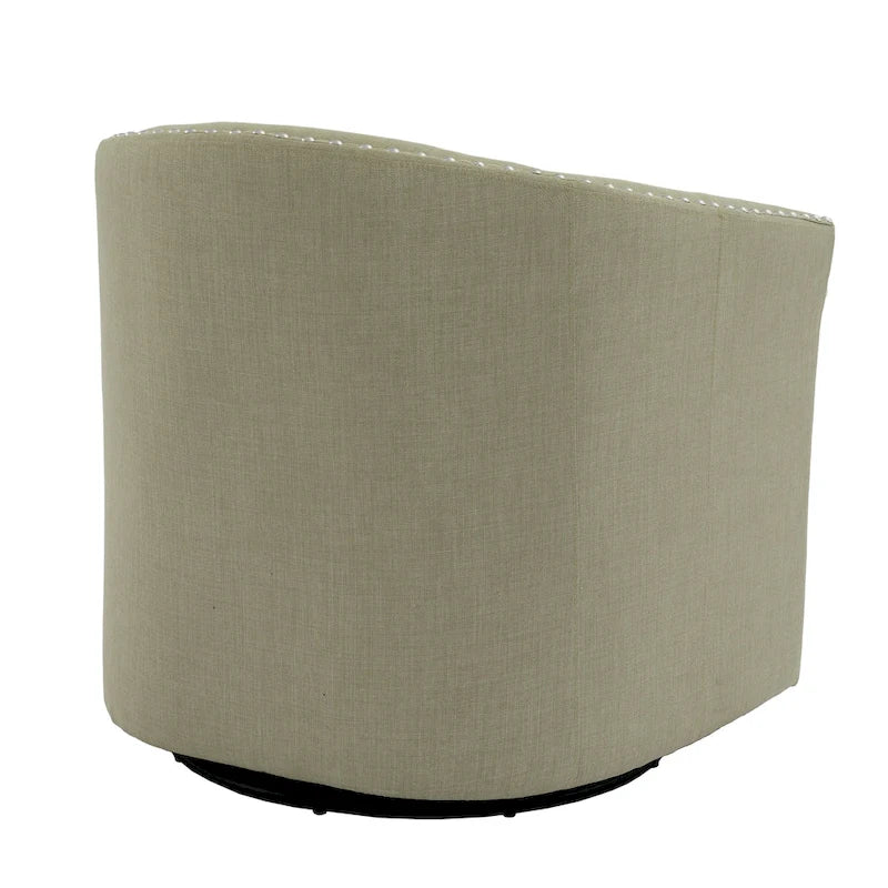 Ensemble de 2 chaises d'appoint pivotantes rembourrées avec clous décoratifs