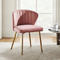 Chaise d'appoint de salle à manger moderne capitonnée Luna Modern Glam avec petit piétement par HULALA HOME