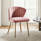 Chaise d'appoint de salle à manger moderne capitonnée Luna Modern Glam avec petit piétement par HULALA HOME