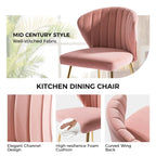 Chaise d'appoint de salle à manger moderne capitonnée Luna Modern Glam avec petit piétement par HULALA HOME