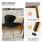 Chaise d'appoint de salle à manger moderne capitonnée Luna Modern Glam avec petit piétement par HULALA HOME