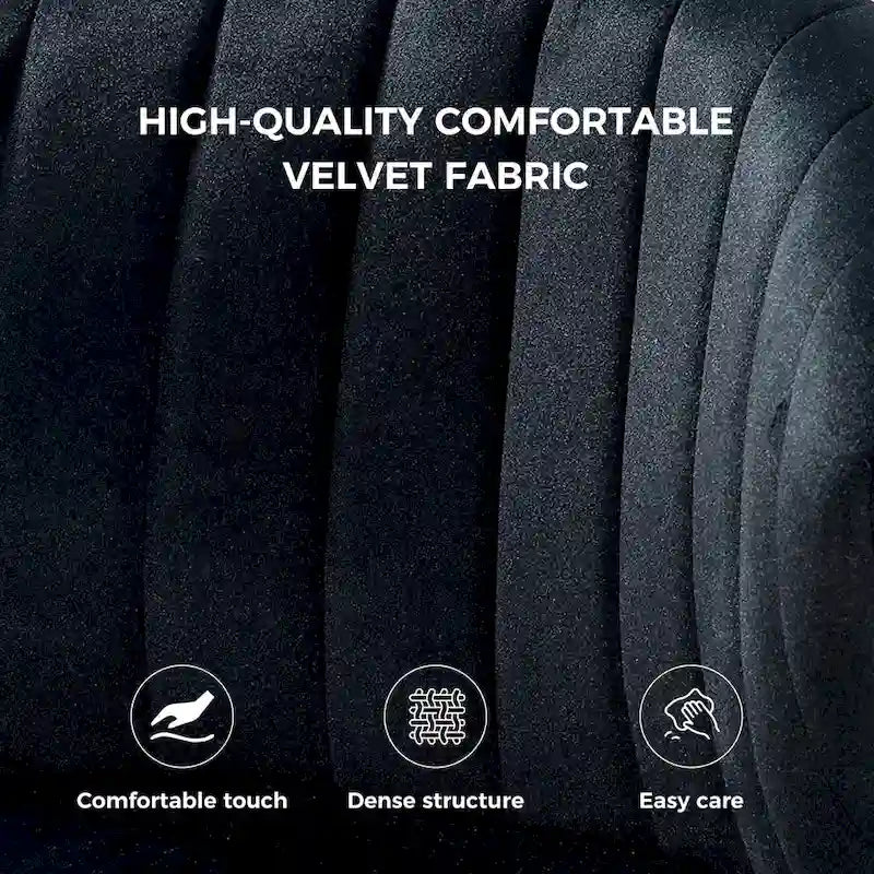 Chaise d'appoint de salle à manger moderne capitonnée Luna Modern Glam avec petit piétement par HULALA HOME