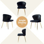 Chaise d'appoint de salle à manger moderne capitonnée Luna Modern Glam avec petit piétement par HULALA HOME