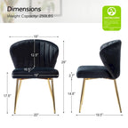 Chaise d'appoint de salle à manger moderne capitonnée Luna Modern Glam avec petit piétement par HULALA HOME