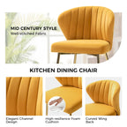Chaise d'appoint de salle à manger moderne capitonnée Luna Modern Glam avec petit piétement par HULALA HOME