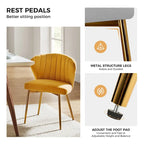 Chaise d'appoint de salle à manger moderne capitonnée Luna Modern Glam avec petit piétement par HULALA HOME