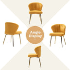 Chaise d'appoint de salle à manger moderne capitonnée Luna Modern Glam avec petit piétement par HULALA HOME