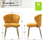 Chaise d'appoint de salle à manger moderne capitonnée Luna Modern Glam avec petit piétement par HULALA HOME