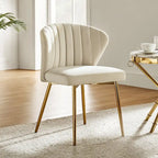 Chaise d'appoint de salle à manger moderne capitonnée Luna Modern Glam avec petit piétement par HULALA HOME
